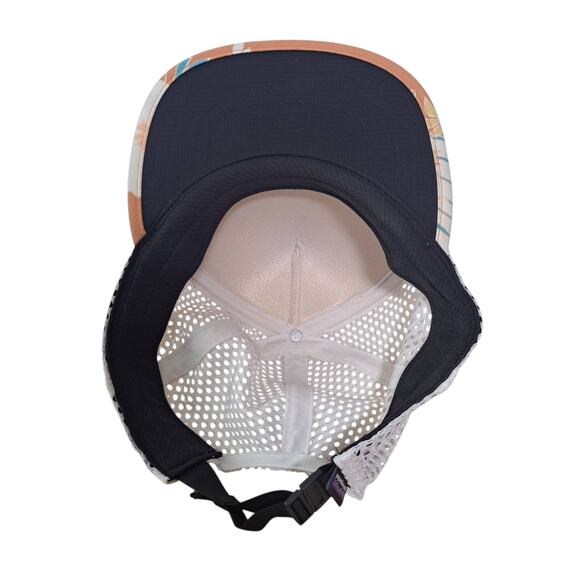 Patagonia Duckbill Trucker Hat Peach Floral Mesh Adjustable Reflective Logo Hat - Picture 6 of 7